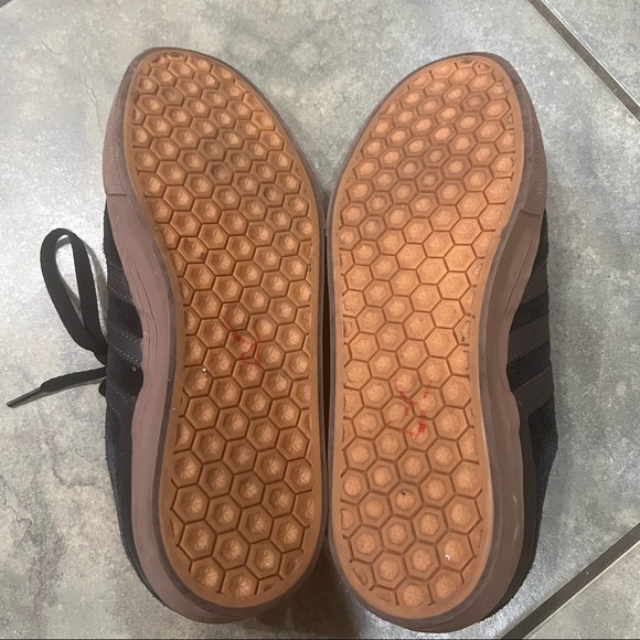 ADIDAS BUSENITZ SIZE 8 PRO SUEDE SHOES BLACK BROWN SKATES STREETWEAR PREPPY EUC - Picture 8 of 10